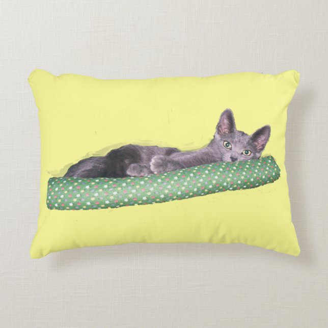 Cojín Decorativo Pillow - Gray Kitten (Anverso)