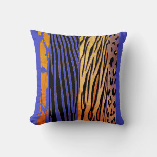 Cojín Decorativo Pillow Impresión de animales negros y morados
