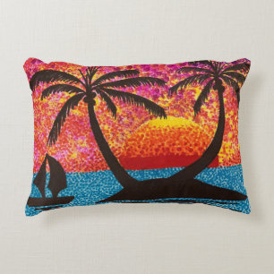 Cojín Decorativo Pillow - Isla tropical al atardecer