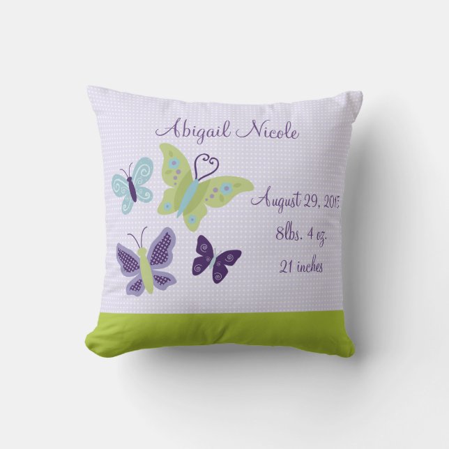 Cojín Decorativo Pillow Keepsake, mariposas hermosas personalizadas (Anverso)