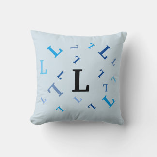 Cojín Decorativo Pillow - Letras despedazadas en azul