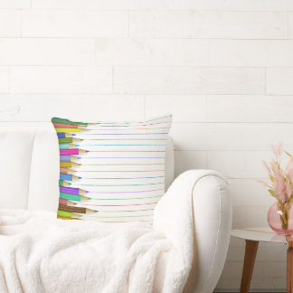 Cojín Decorativo Pillow - Líneas de lápiz coloreadas