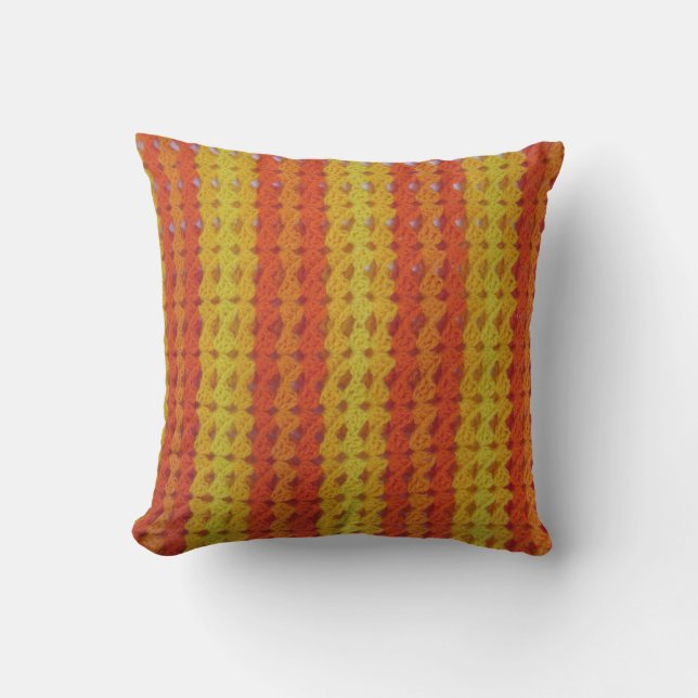 Cojín Decorativo Pillow - Modelo afgano Naranja (Anverso)