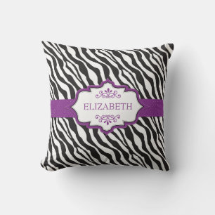 Cojín Decorativo Pillow MoJo de cinta morada de cebra
