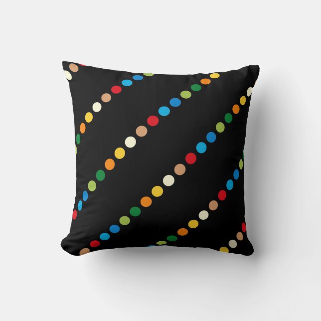 Cojín Decorativo Pillow MOJO de puntos diagonales negros (Anverso)