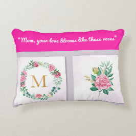 Cojín Decorativo Pillow-Mom Monograma Acento de acento
