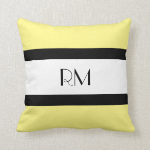 Cojín Decorativo Pillow Monogramado amarillo blanco amarillo