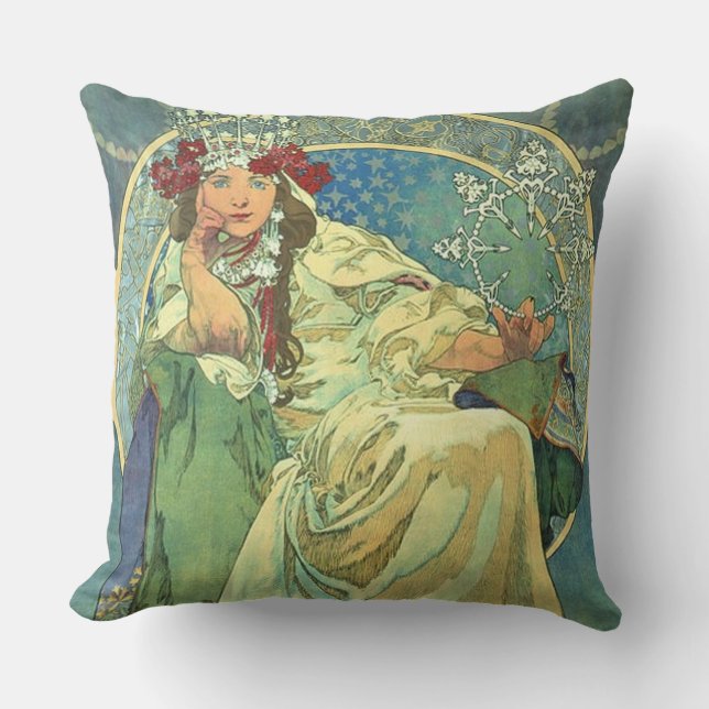 Cojín Decorativo Pillow Mucha Alfons Princezna Hyacinta 1911 (Anverso)