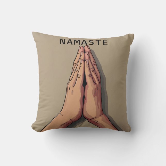 Cojín Decorativo Pillow /Namaste mano yoga Pillow (Anverso)