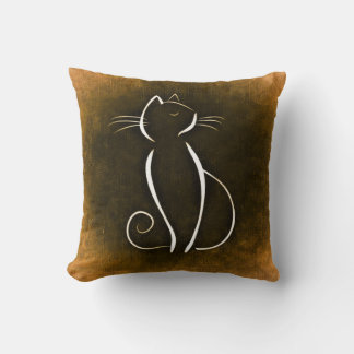Cojín Decorativo Pillow Naranja Cat Noir