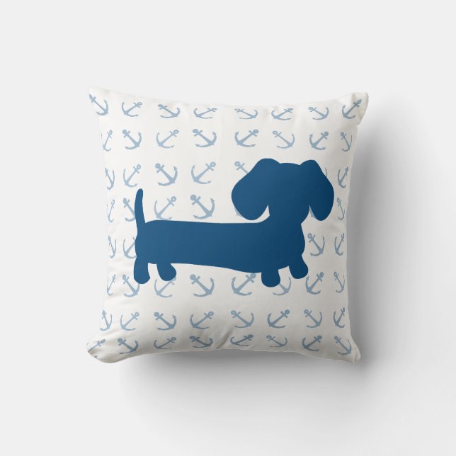 Cojín Decorativo Pillow Nautical Dachshund (Anverso)
