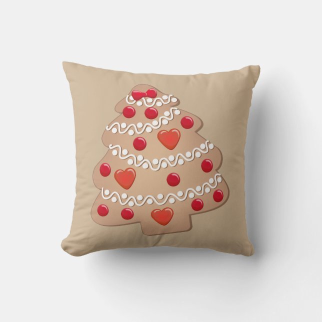 Cojín Decorativo Pillow Navidad de árbol de jengibre (Anverso)
