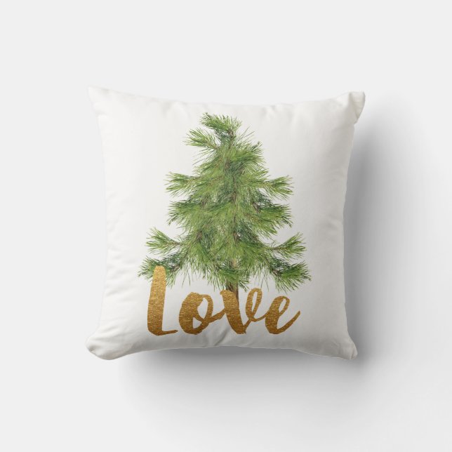 Cojín Decorativo Pillow Navidades de amor y árbol de pino (Anverso)