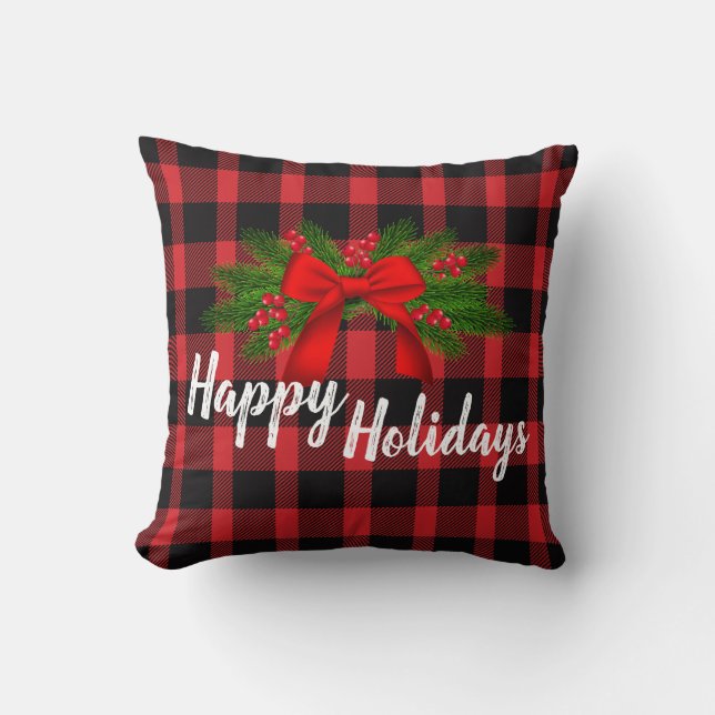 Cojín Decorativo Pillow Navidades de Buffalo Plaid (Anverso)