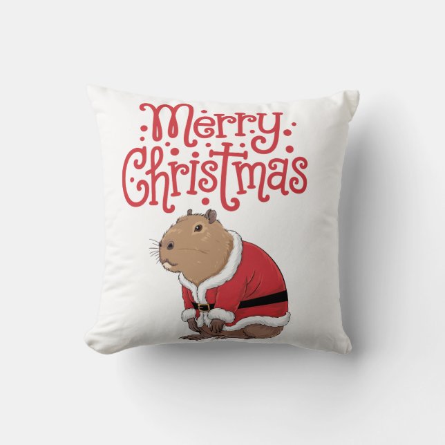Cojín Decorativo Pillow, Navidades de Capibara (Anverso)