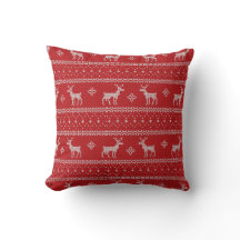 Pillow Navidades de invierno de suéter rojo