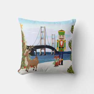 Cojín Decorativo Pillow Navidades del puente Mackinac