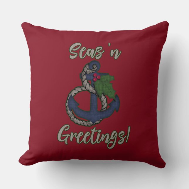 Cojín Decorativo Pillow Navidades náuticos | Mares y saludos (Anverso)