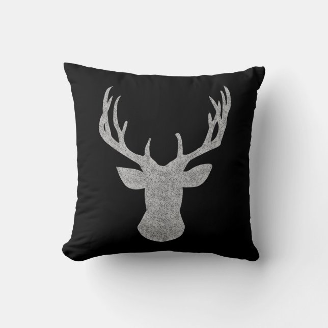 Cojín Decorativo Pillow Navidades negro y plateado (Anverso)
