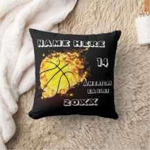Pillow negra de baloncesto con nombre del jugador