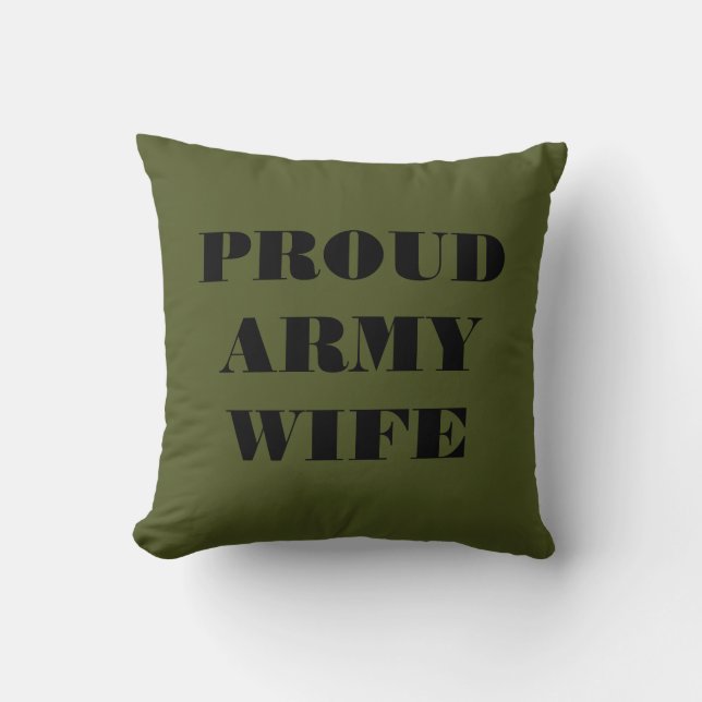 Cojín Decorativo Pillow Orgullosa Esposa Del Ejército (Anverso)