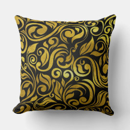Cojín Decorativo Pillow Ornate negro y dorado