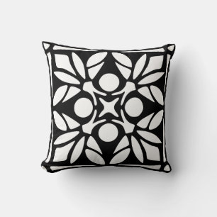Cojín Decorativo Pillow Ornato Blanco Y Negro
