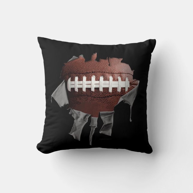 Cojín Decorativo Pillow oscuro del fútbol desgarrado (Anverso)