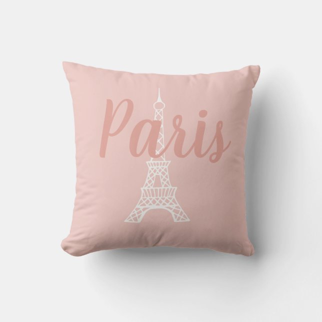 Cojín Decorativo Pillow Paris rosado (Anverso)