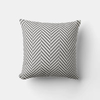 PILLOW patrón herringbone moderno gris plateado