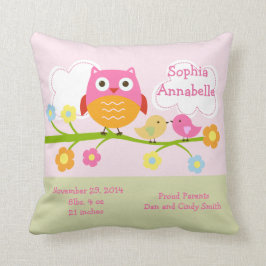 Cojín Decorativo Pillow personalizada de "Amarres y búhos con punto