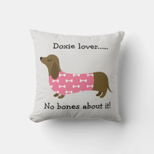 Cojín Decorativo Pillow personalizada de Dachshund rosa