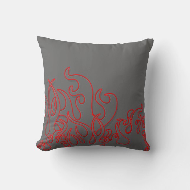 Cojín Decorativo Pillow personalizado con llamas rojas (Anverso)