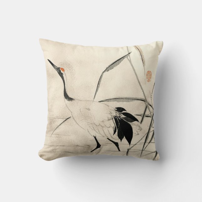 Cojín Decorativo Pillow Personalizado de grúa japonesa (Anverso)