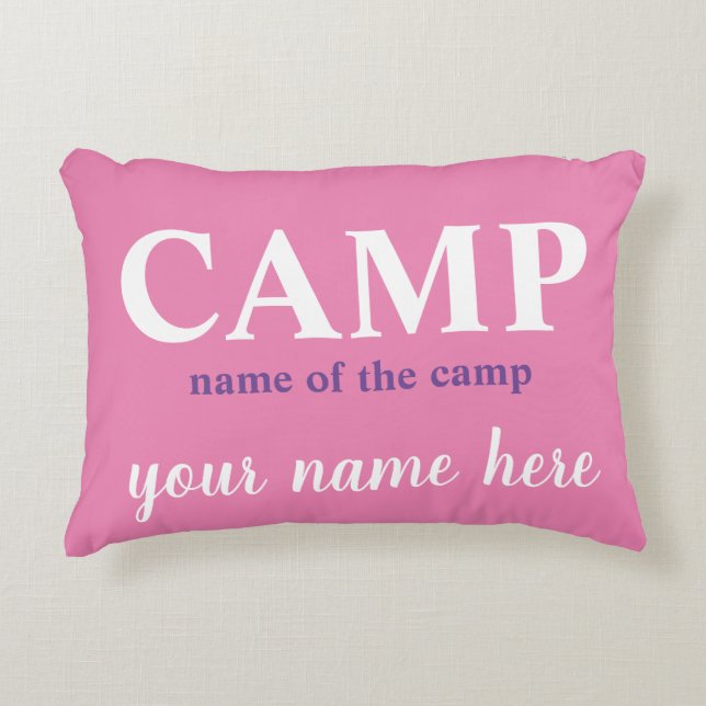 Cojín Decorativo Pillow personalizado para el campamento de verano (Anverso)