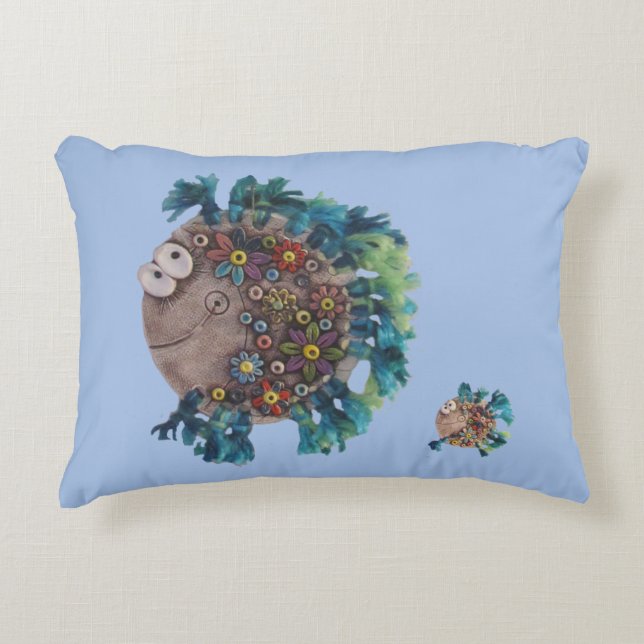 Cojín Decorativo Pillow - Pescado de flores (Anverso)