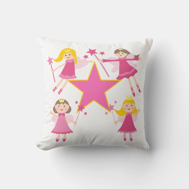 Cojín Decorativo Pillow Princesas de hadas rosadas (Anverso)