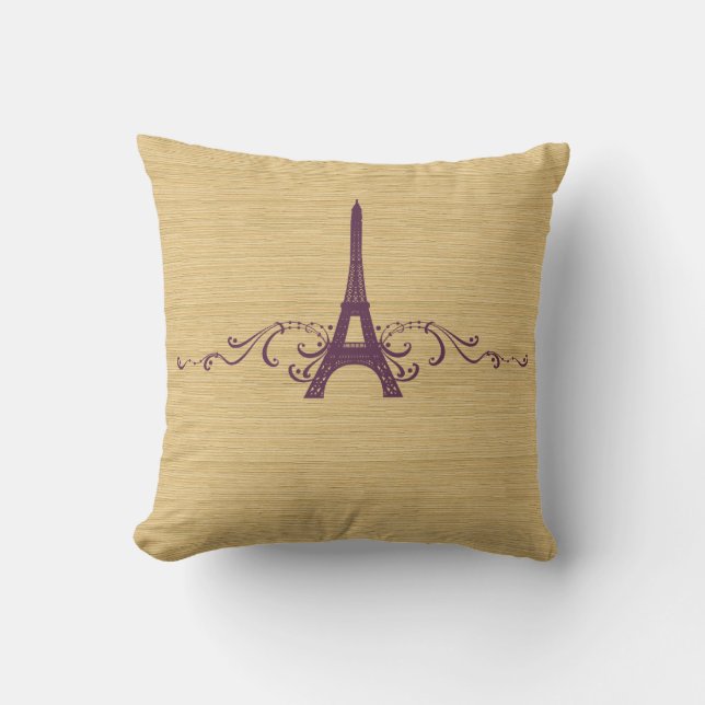 Cojín Decorativo Pillow Purple francés floreciente (Anverso)