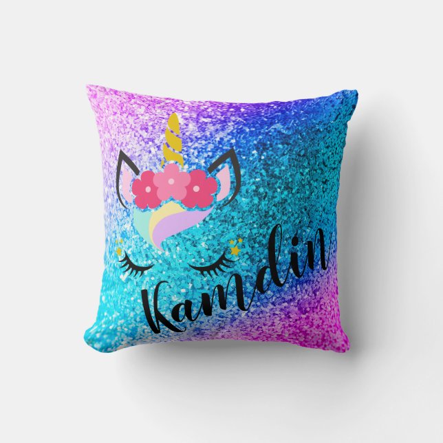 Cojín Decorativo Pillow Purpurina unidosis personalizada Ombre Fade (Anverso)