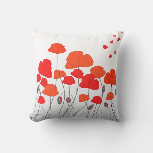 Cojín Decorativo Pillow Red Poppies (Anverso)