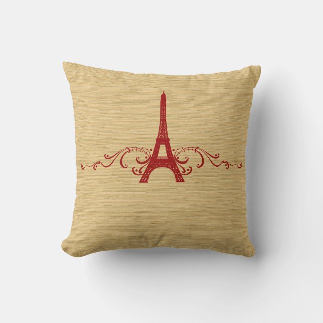 Cojín Decorativo Pillow rojo-francés floreciente (Anverso)