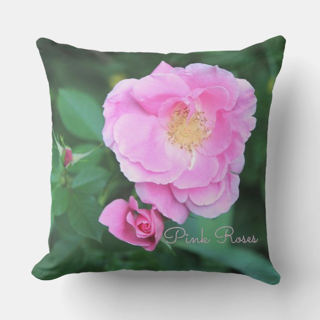 Cojín Decorativo Pillow Rosa de jardín rosa (Anverso)