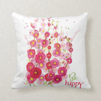Cojín Decorativo Pillow - Sean felices hollyhocos