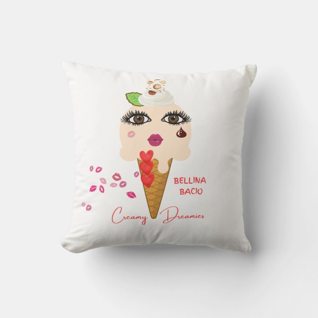 Cojín Decorativo Pillow square Bellina Bacio Creamy Dreamies (Anverso)