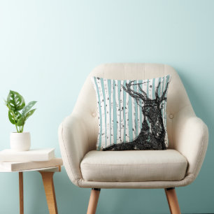 Cojín Decorativo Pillow Stag Deer and Birch Tree