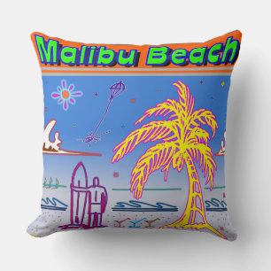 Cojín Decorativo Pillow surfista de la playa de Malibu