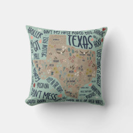 Cojín Decorativo Pillow temática del estado de Texas