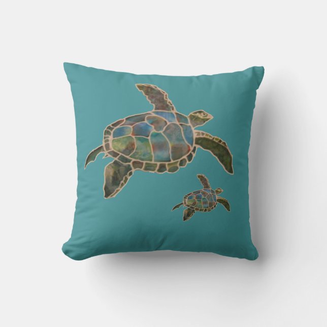 Cojín Decorativo Pillow - Tortugas marinas (Anverso)