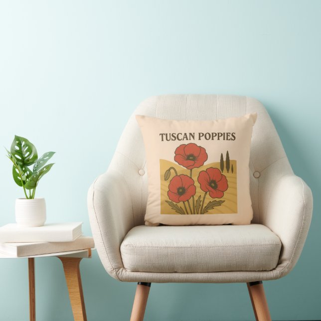 Cojín Decorativo Pillow Toscana Poppies (Silla)