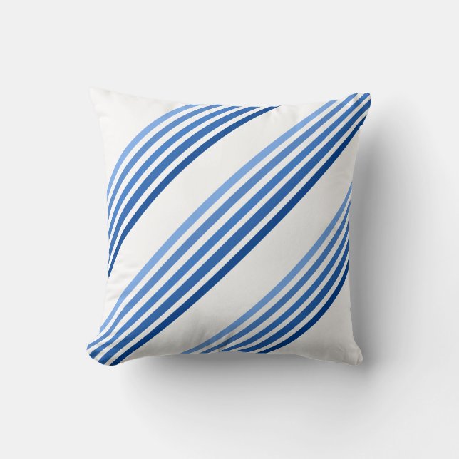 Cojín Decorativo Pillow - Tres grupos de líneas azules en cinco som (Anverso)